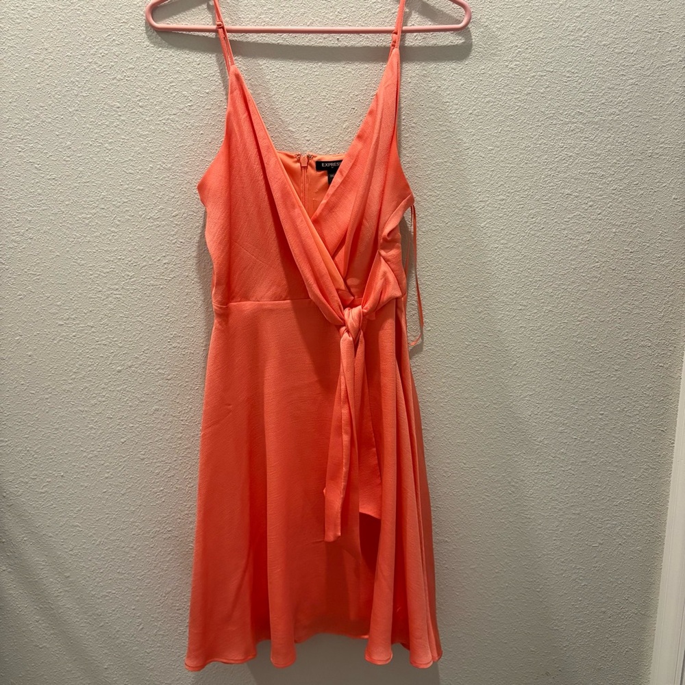 Express Tie Front Mini Sun Dress Size M